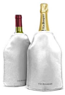 Rękaw żelowy chłodzący do wina, szampana, srebrny Vin Bouquet FIE 051
