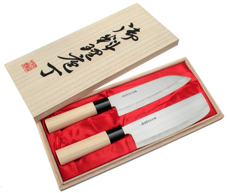 Zestaw 2 nóży Santoku + Nakiri Satake Megumi H8161W