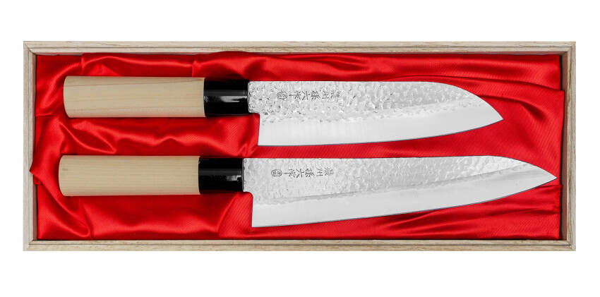 Zestaw 2 noży Szefa + Santoku Satake Magaroku Saku HG8611W