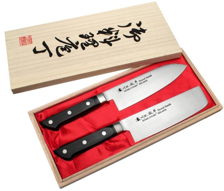 Zestaw 2 noży Santoku + Nakiri Satake Katsu HG8265W